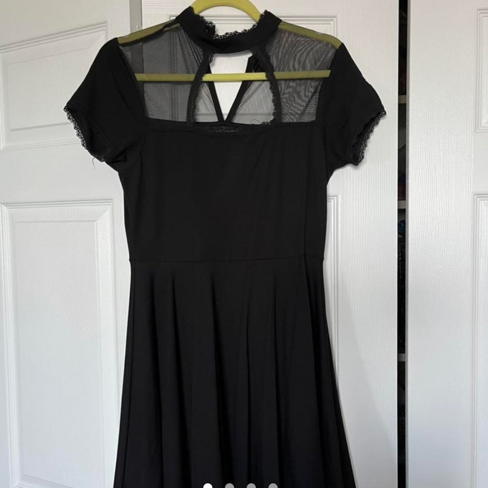 Killstar black dress with sheer neckline